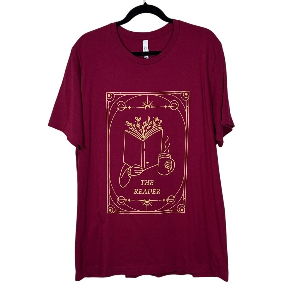 Bella Canvas The Reader Tarot Card Tee XL Burgundy Dark Academia Gothic Bookish